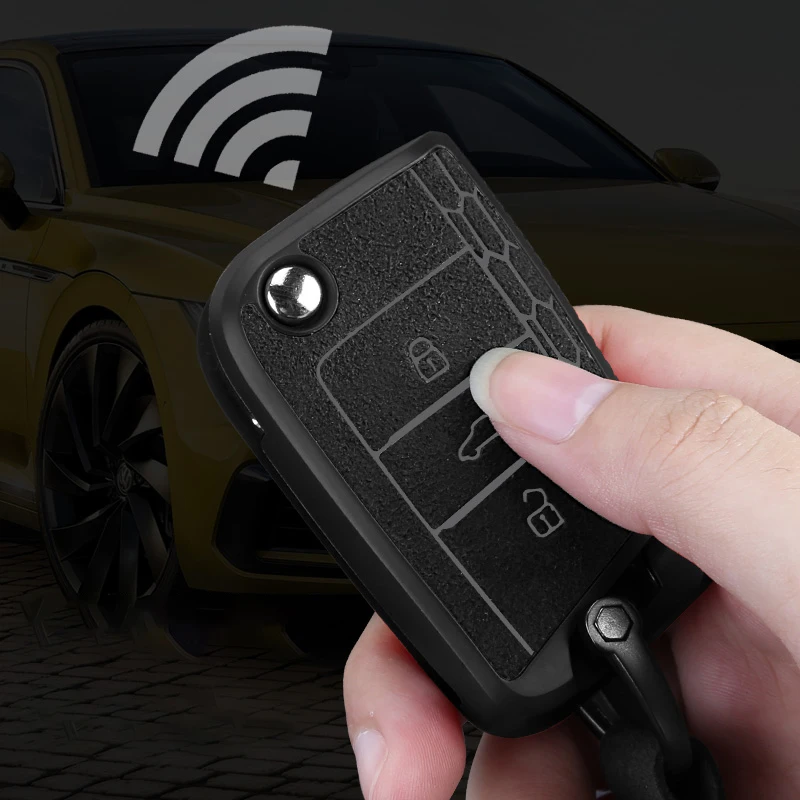 2019 new plastic + leather car key cover For Volkswagen VW Golf 3 4 5 6 7 GTI R MK7 Tiguan MK6 MK2 Polo Passat Sharan T5 2018