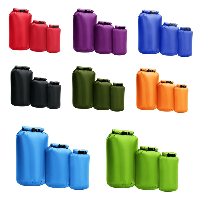 3PCS Waterproof Dry Bag Pack Sack Swimming Rafting Kayaking River Trekking Floating Sailing Canoing Boating Bags