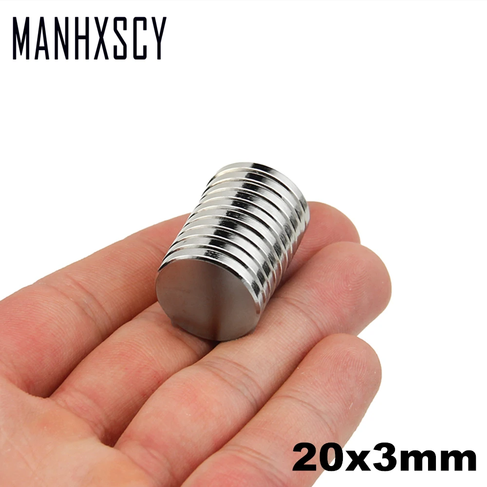 

100pcs Neodymium N35 Dia 20mm X 3mm Strong Magnets Tiny Disc NdFeB Rare Earth For Crafts Models Fridge Sticking magnet 20x3mm