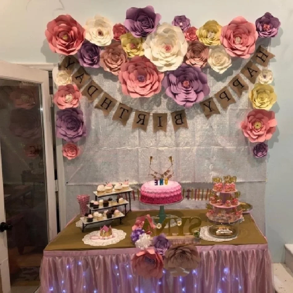 Birthday Flowers DIY Giant Paper Rose Wedding Flores Artificiales Fleur Artificielle Party Backdrops Decor Nail Shop