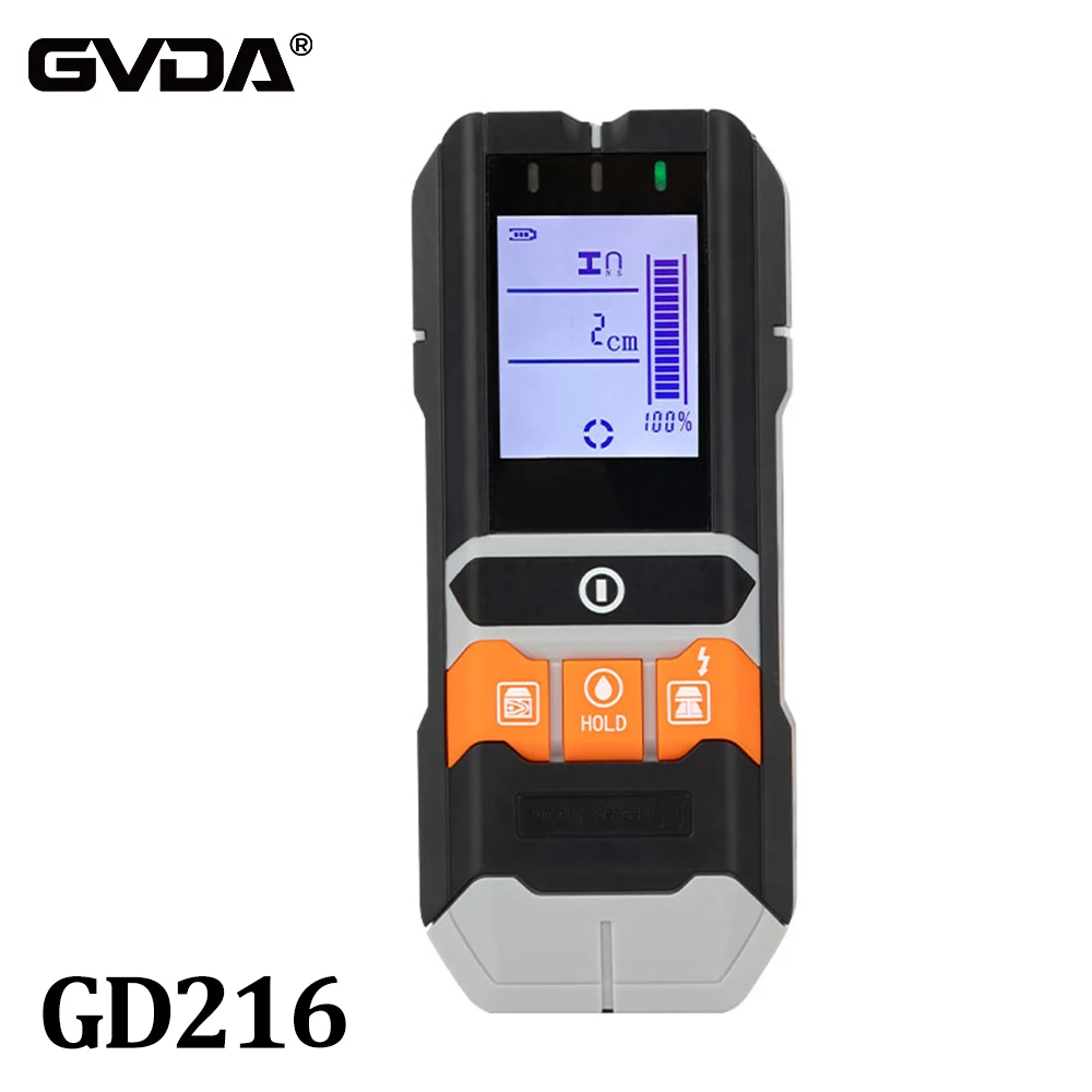 GVDA 4 in 1 Metal Detector Stud Finder Wall Scanner AC Wood Wiring Finder Cable Wires Depth Moisture Tracker Wall Detector