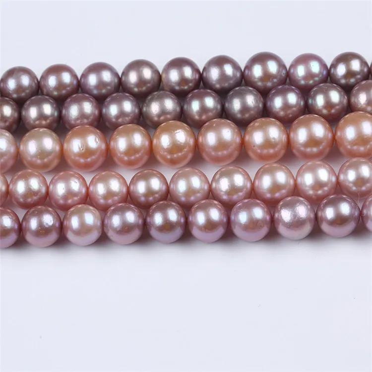 

11-14mm natural purple pink colorful beads Round Edison Shape Baroque Freshwater Pearl for necklace and earrings making