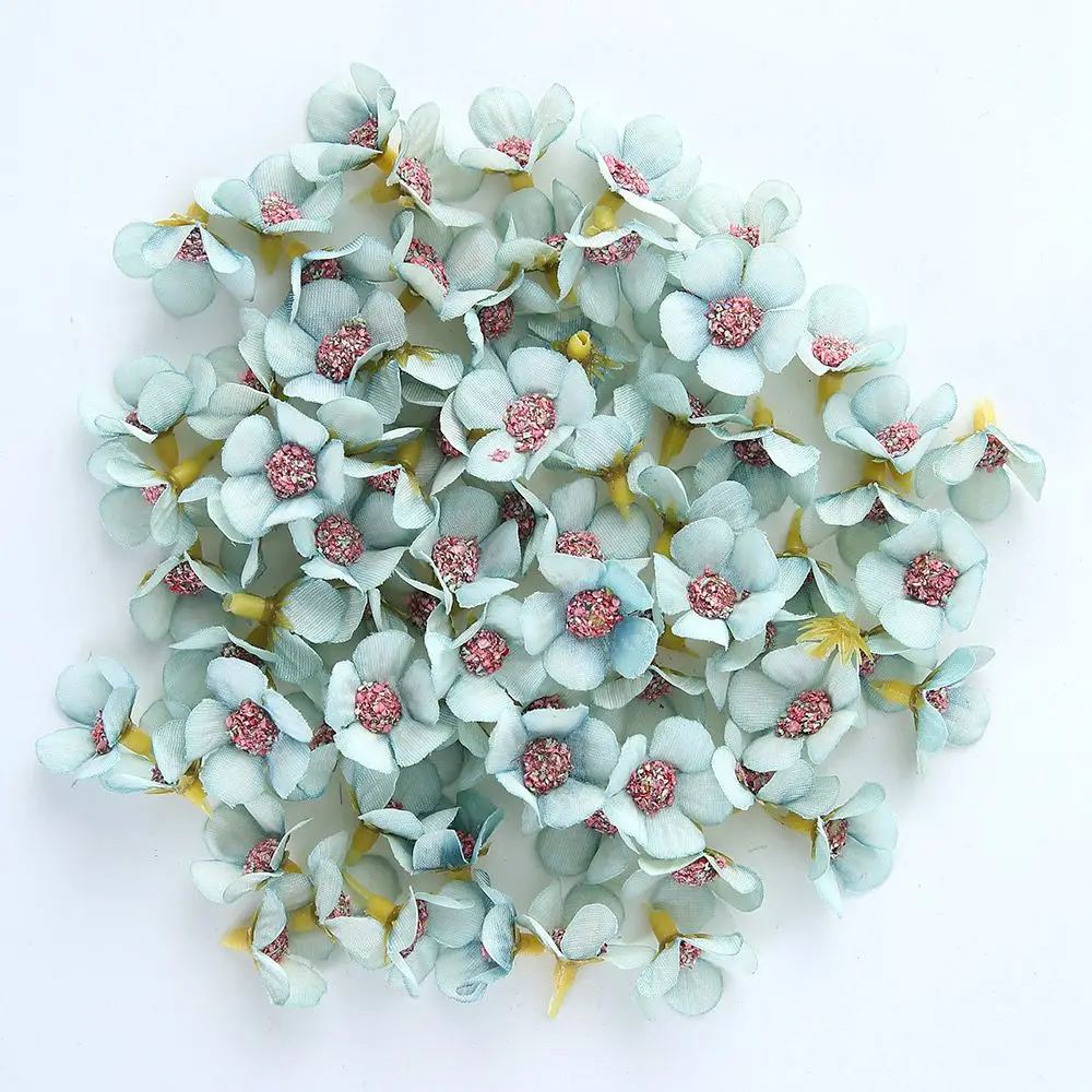 100Pcs 2cm Gefälschte Daisy Blume Köpfe Mini Silk Künstliche Blumen Für Kranz Scrapbooking Home Hochzeit Valentines Tag Dekorationen