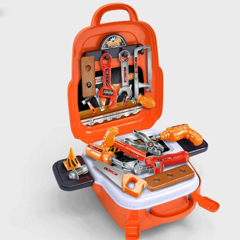 Fai finta di giocare a costruzione di strumenti giocattolo Set di strumenti per bambini con scatola degli attrezzi per trapano giocattolo elettrico per bambini per bambini bambini ragazzi D5QF