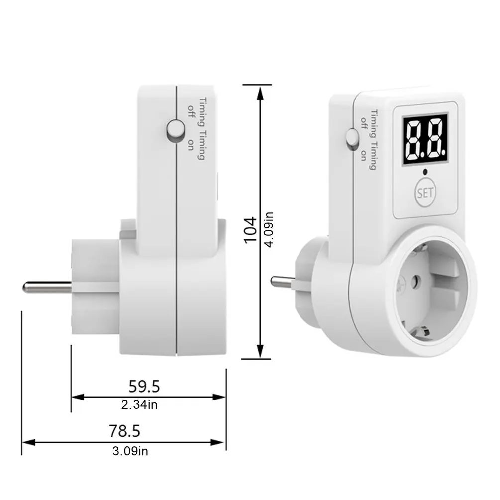 EU Plug Countdown Socket 230V /50Hz Timer Switch Energy Saving Time Digit Display Socket Charging Phone Computer Timing Socket