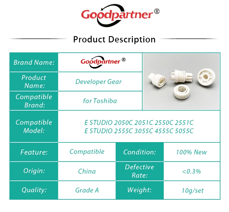 5X 6LJ54055000 6LJ54056000 6LJ54057000 6LJ54058000 Gear for Toshiba 2050C 2051C 2550C 2551C 2555C 3055C 3555C 4555C 5055C