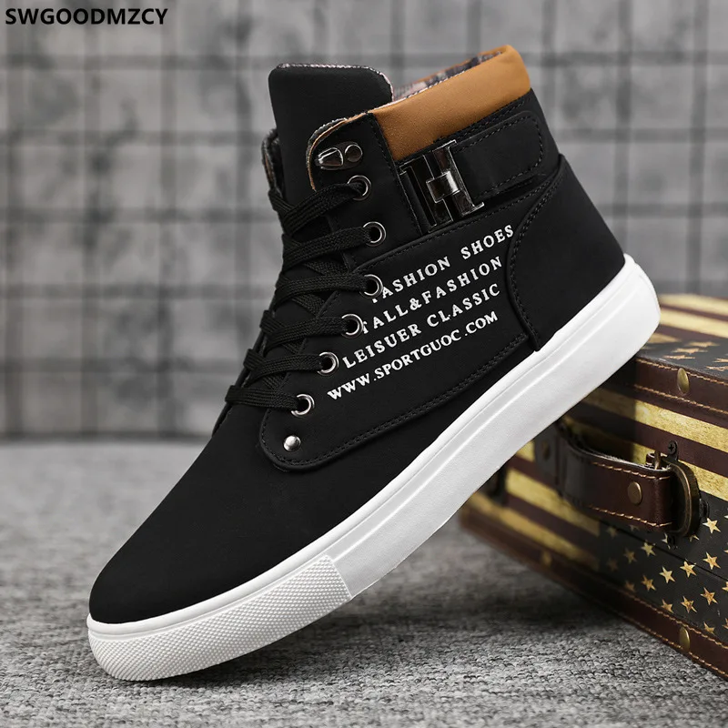 Black Vulcanize Shoes Fashion Sports Shoes for Men 2024 High Top Sneakers Men Shoes Casual кроссовки зимние мужские Zapatillas