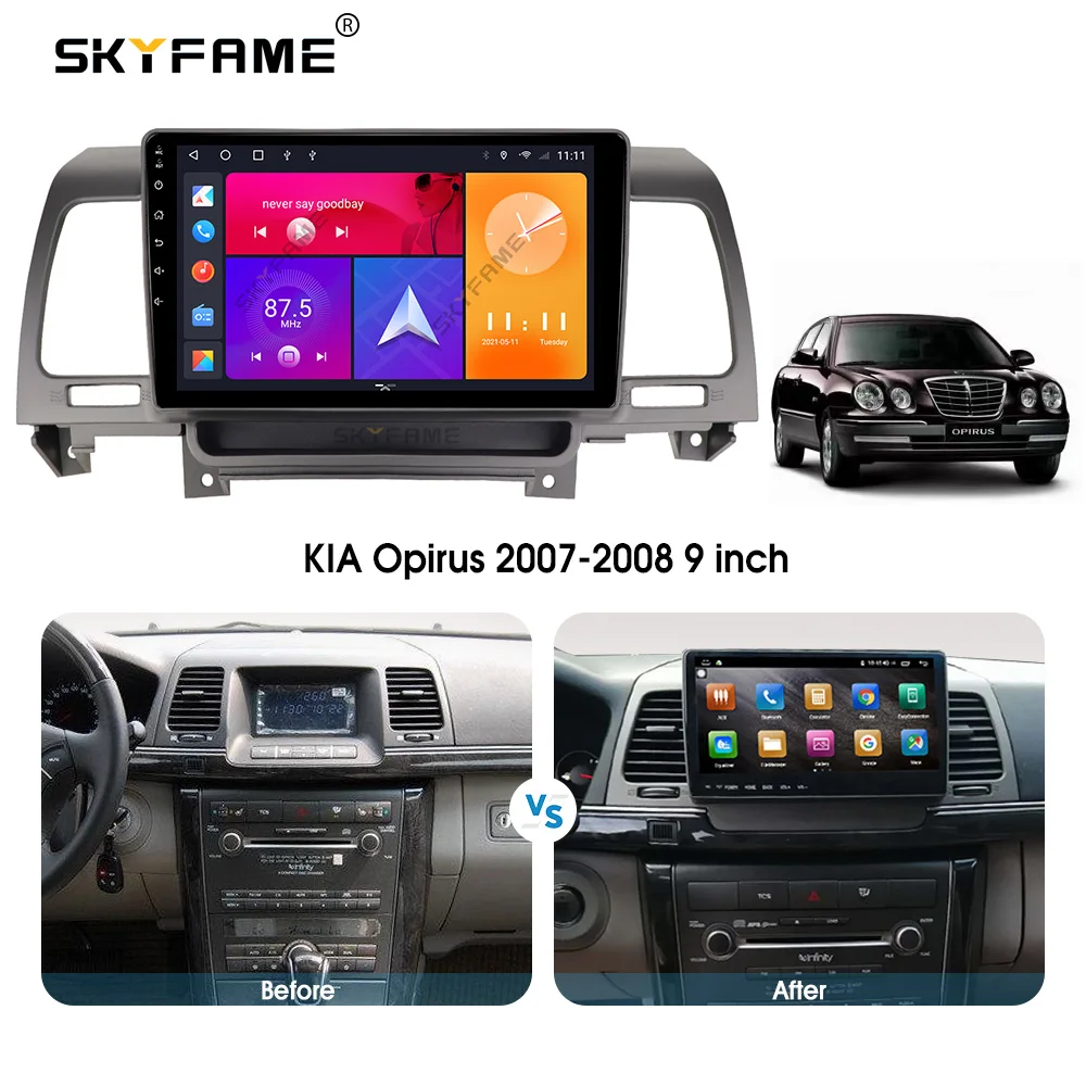 محول كابل لفافة إطار سيارة SKYFAME ، مجموعة لوحة تركيب لوحة راديو أندرويد لكيا أوبتيما
