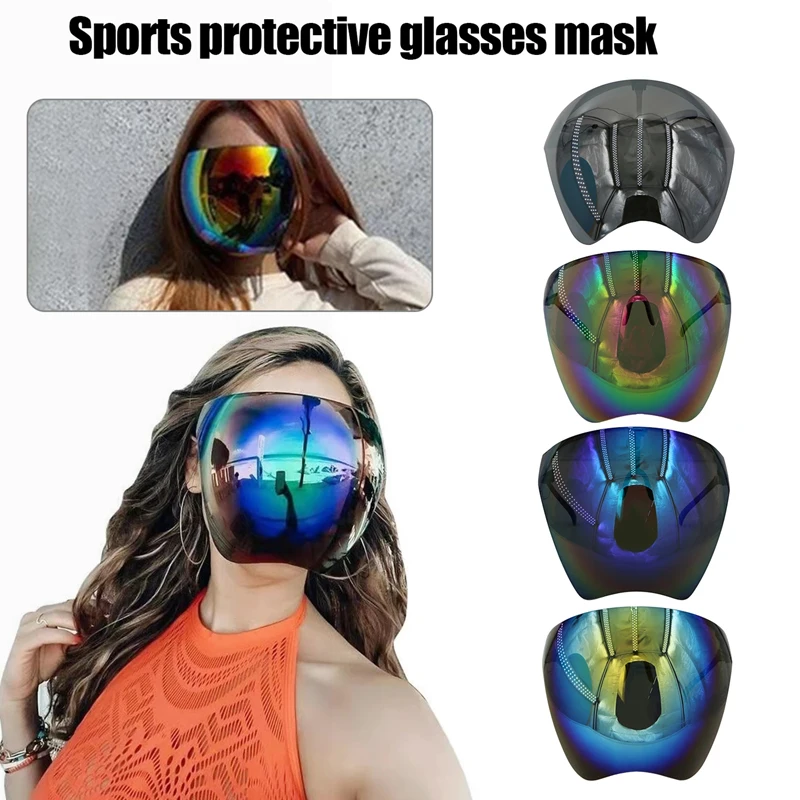 

Faceshield Protective Cycling Glasses Eyewear Women Men Bicycle Sunglasses Full Face Safety Anti-Frog Mask Bike Riding Goggles