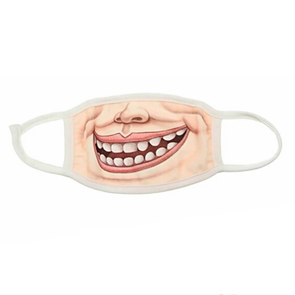 1PC Anti-Dust Outdoor Cycling Adult Men Women Cotton Funny Human Face Teeth Mouth Half Face Mask Warm Dust Mask Mouth Face Mask