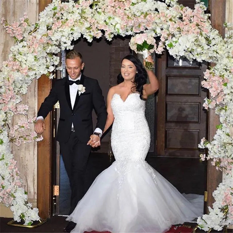 Vestidos De Novia De encaje De sirena, cola De la Corona, Tallas grandes