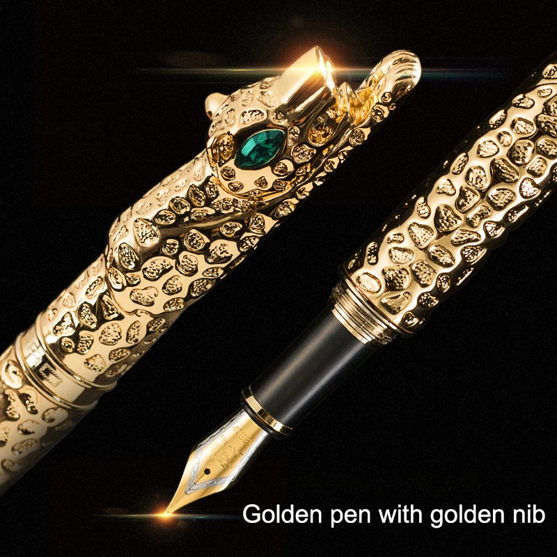 Luxury Gold Leopard Jinhao Fountain Pen High Quality Heavy  Calligraphy Pen 0.7mm Nib Stationery Office Supplies Business Gift