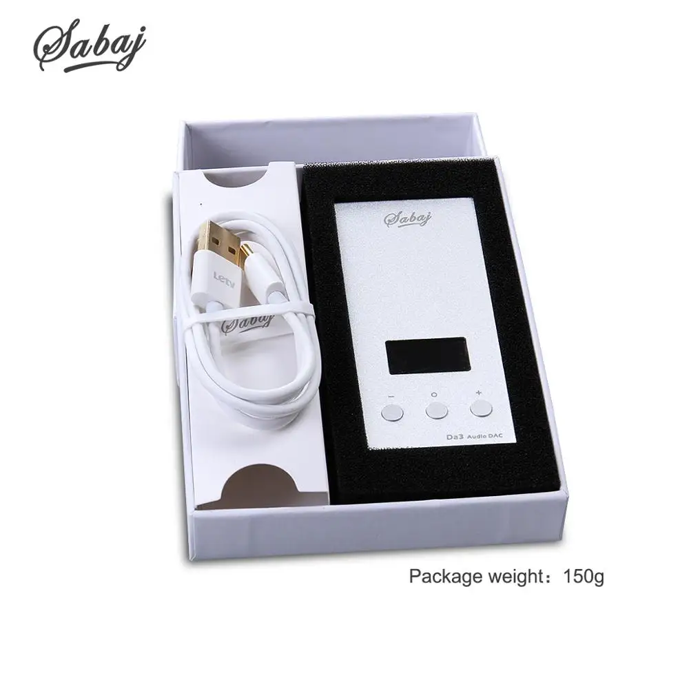 Sabaj Da3 Portatile Audio DAC/Amplificatore Per Cuffie Audio Nativo DSD512 Hifi HI-Res Ad Alta Risoluzione di Uscita Bilanciata 32bit/768kHz