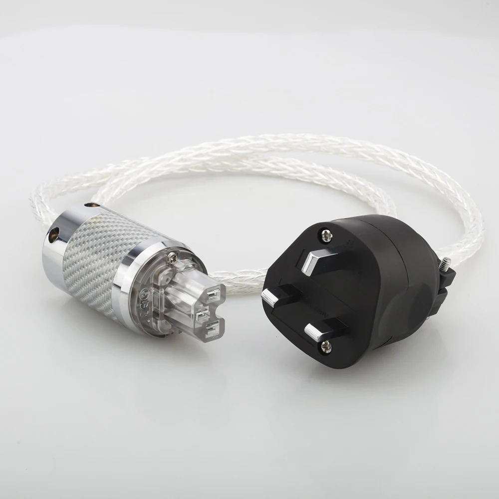 

Audiocrast P8AG Silver plated Power connector Uk Power cable HIFI Carbon fiber IEC HIFI UK Power cable Silver plated