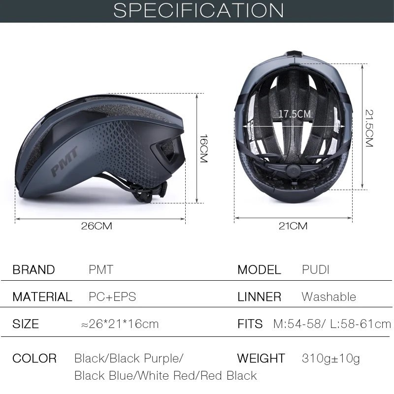 PMT Aero Bicycle Helmet Ultralight EPS+PC Cover Road Bike Helmet for Women Men Integrally-molded Cycling Helmet Safety Cap