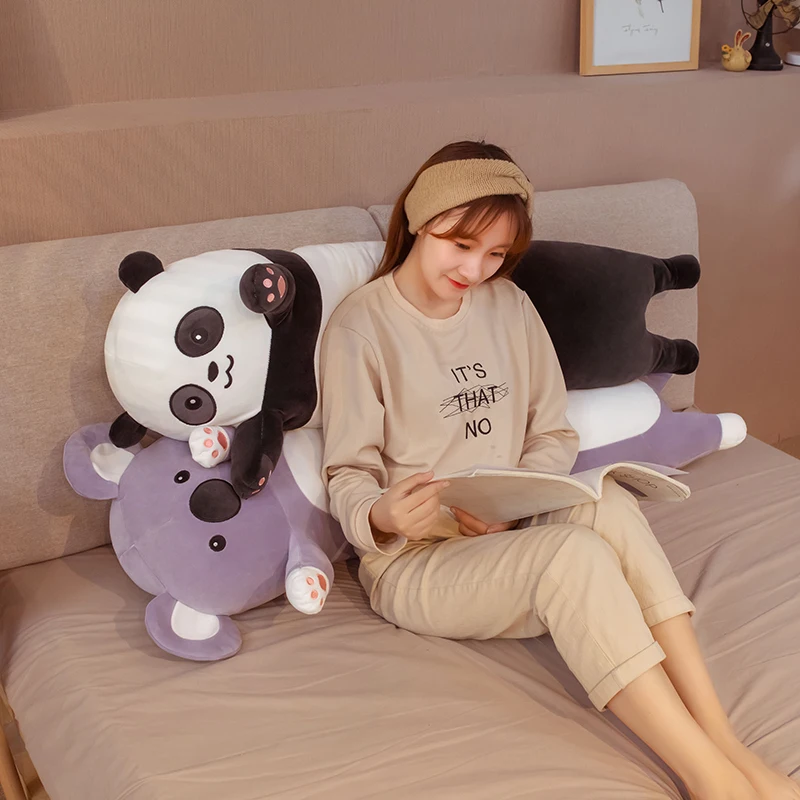 kawaii Bear Plush Toys Cute Stuffed Koala Panda Long Pillow Sleeping Cushion Gift