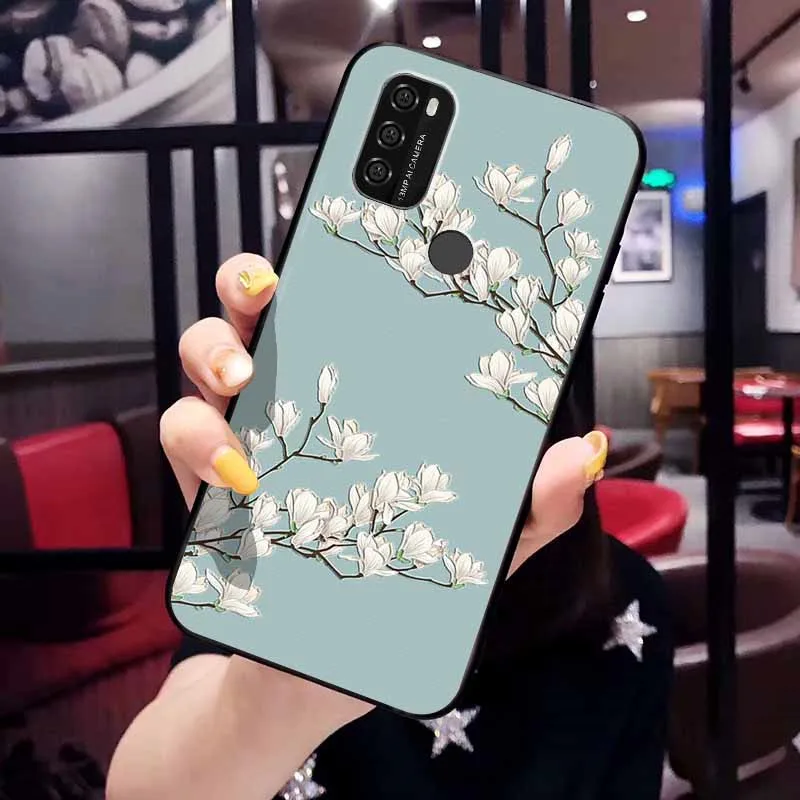 For Blackview A70 Case Phone Cover Soft Silicone TPU Back Cases for Blackview A90 A100 3D Emboss Flower Cases for Blackview A55