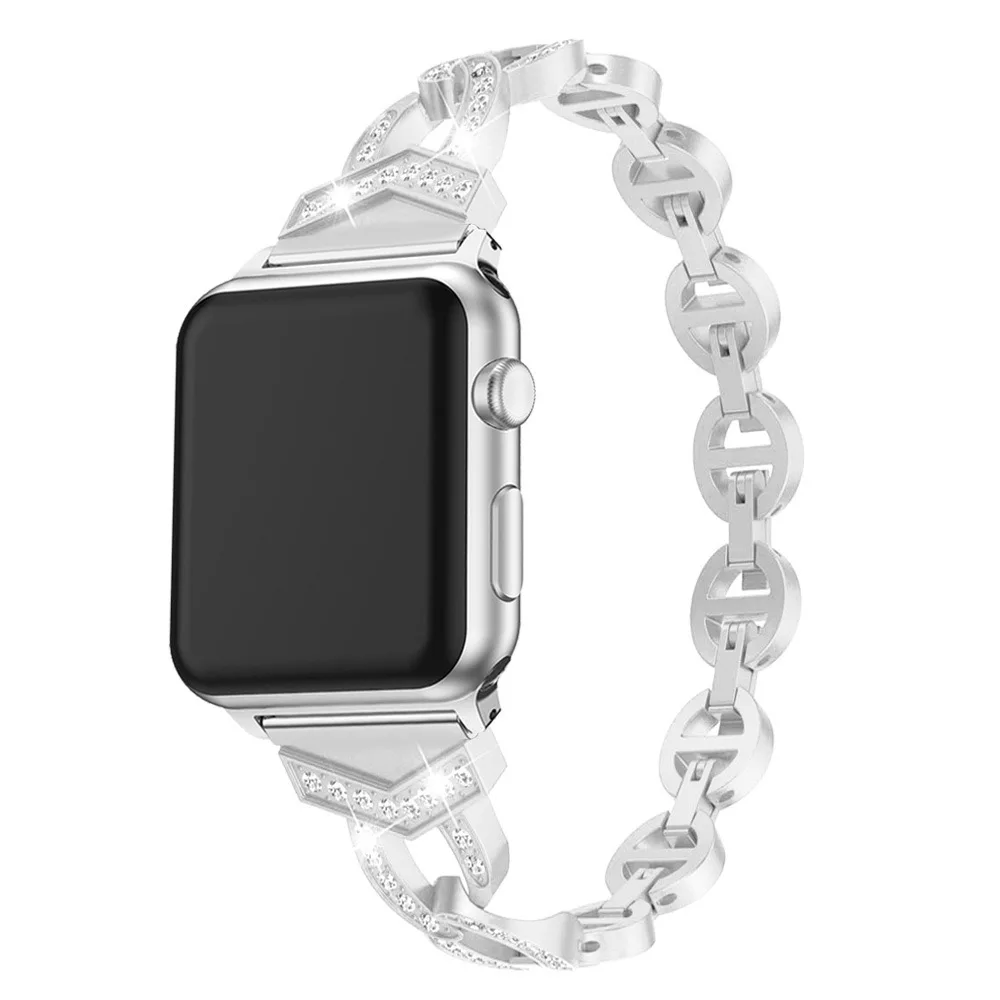 Metal strap Compatible with Apple watch 44mm 42mm 40mm 38mm Comfortable metal stainless steel strap for iwatch 7 6 5 4 3 SE band
