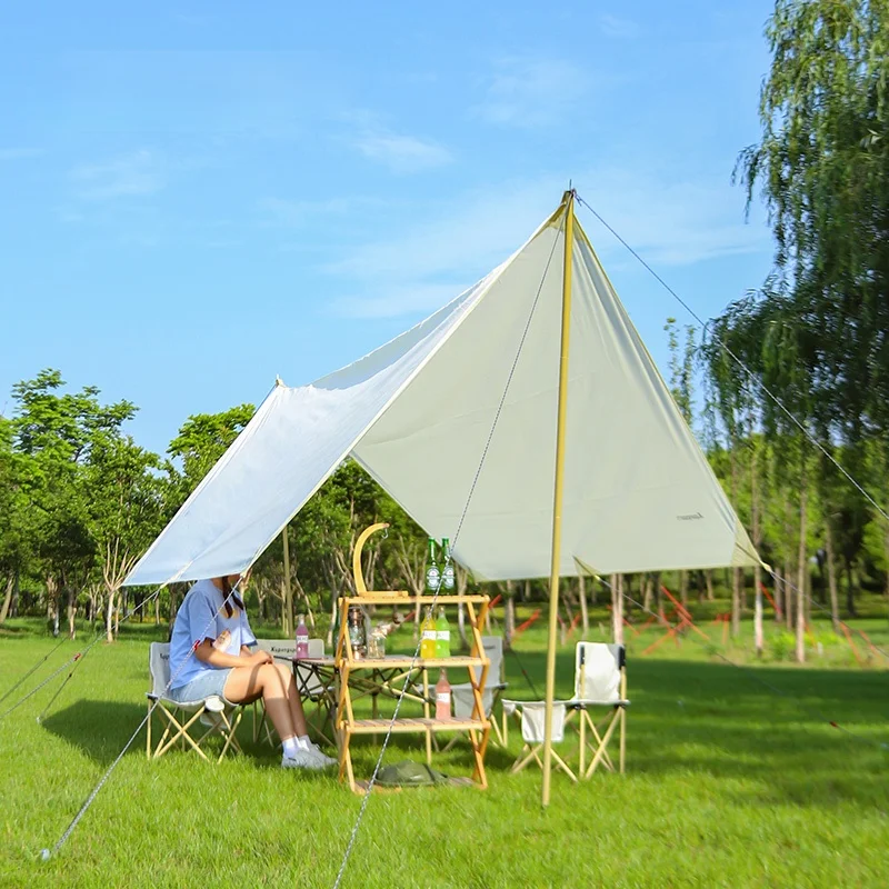 GY Canopy Outdoor Camping Hexagonal Sunshade Tent-Person Camping Rainproof and Sun Protection UV-Proof Pergola