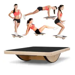 Drewniana Balance Board wyważająca do jogi antypoślizgowa antypoślizgowa ściskacz Balance Board sportowa do ćwiczeń Fitness joga