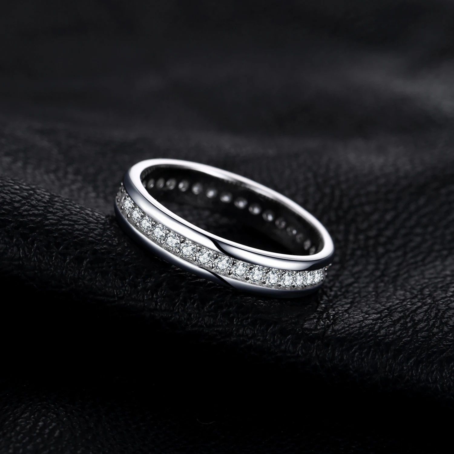 JewelryPalace 925 Sterling Silver Cubic Zirconia Eternity Wedding Band Simulated Diamond Promise Anniversary Rings for Women