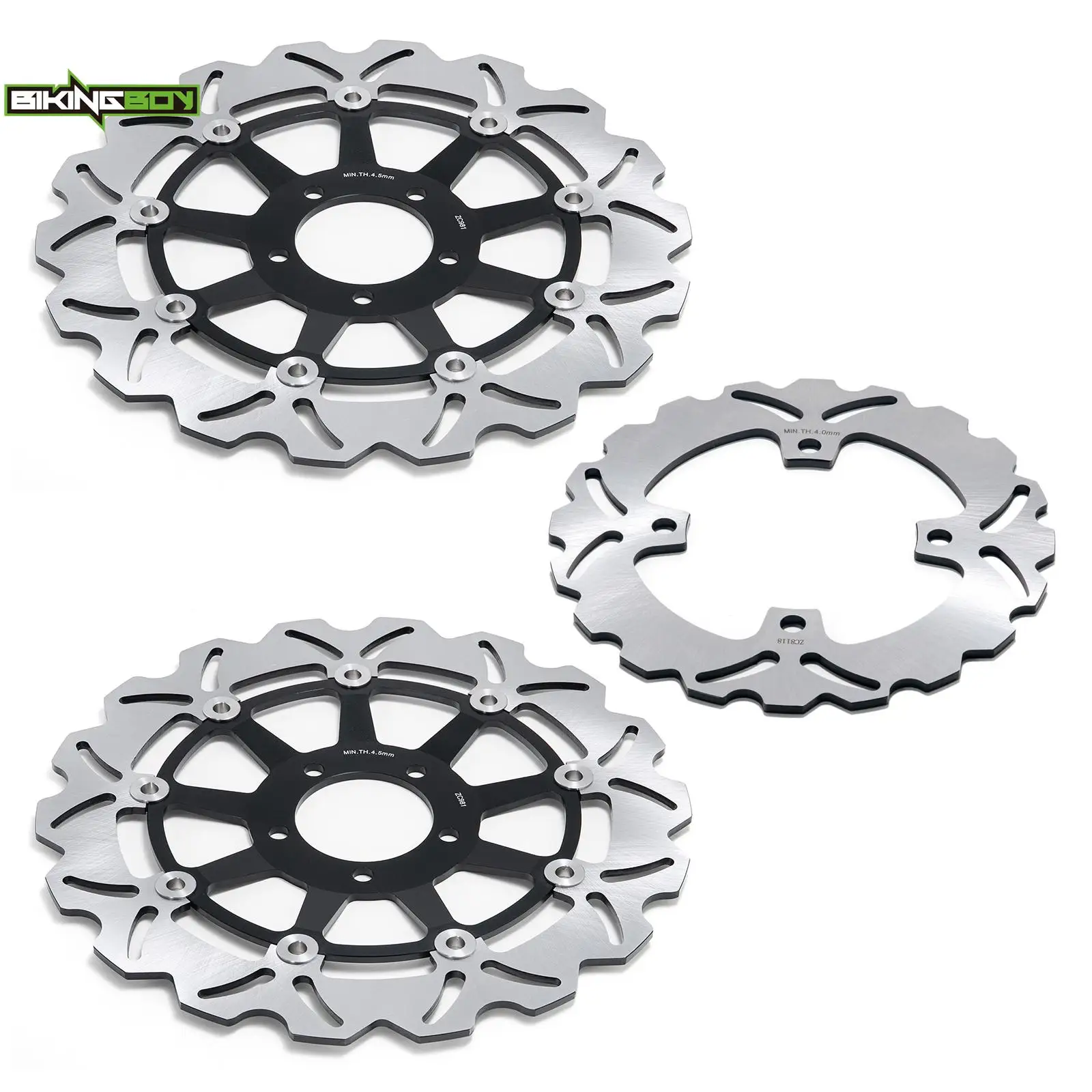 Front Rear Brake Discs Rotors For Ninja ZX6R 636 / ABS 19-23 ZX10R / ABS 08 09 10 11 12 13 14 15 16 17 18 20 21 22 ZX10RR 17-23