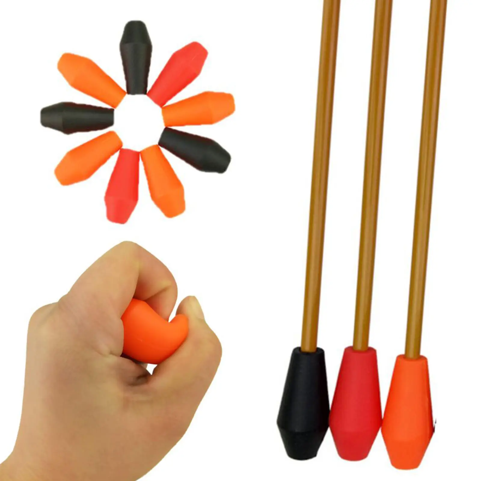 6pcs Soft Rubber Archery Arrowheads Target Tips Game Practice Targets Hunting Foam Sword Blunts Arrow Accessories