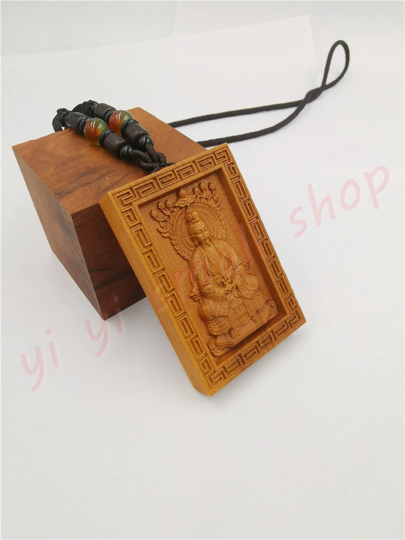 Lightning strike jujube wood pendant, relief, Yuanshi Tianzun statue pendant, Taoist articles, Taoist magic instruments