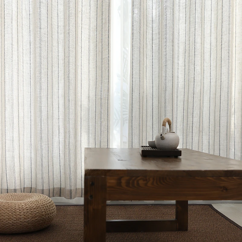 Linen cotton stripe curtain For Living Room Linen bedroom curtain Window Drapes For Bedroom Kitchen curtains kids curtains