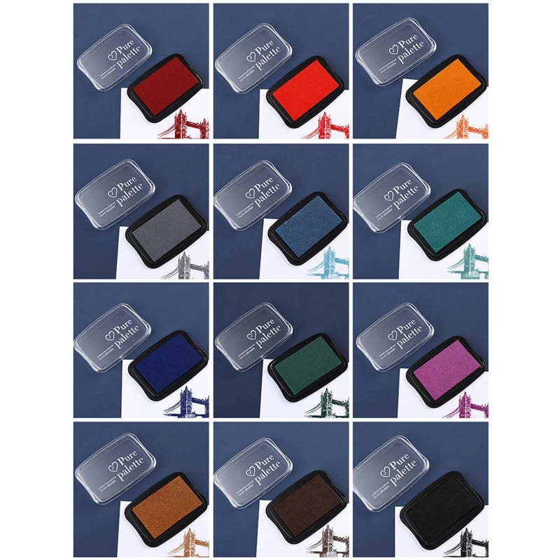 Handmade DIY Water Based Finger Paint Ink Pad for Rubber Stamps Printing Wood Paper Scrapbooking Inkpad