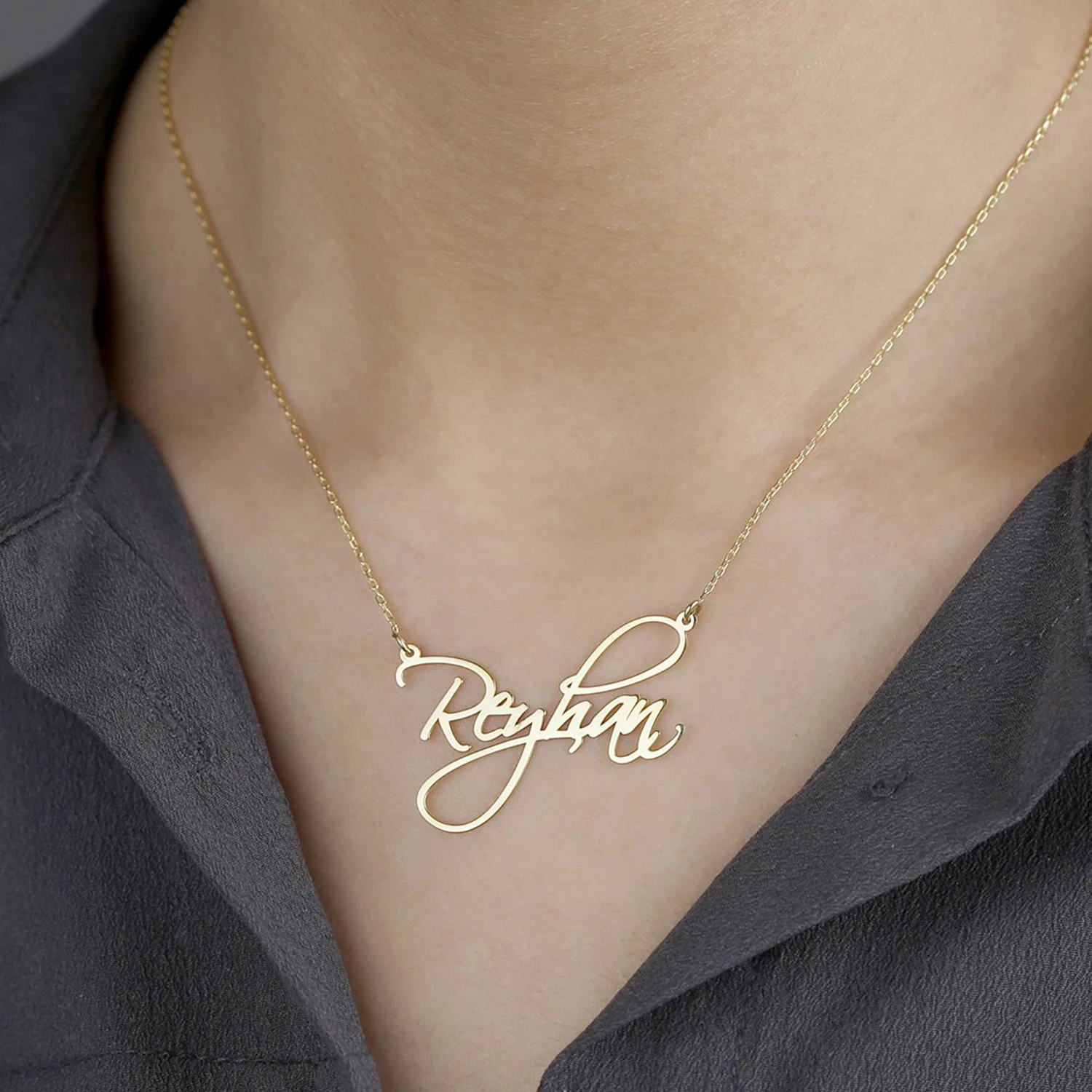 18K Gold Plated Name Necklace Personalized Name Necklace Stainless Steel Custom jewelry Personalized For Women Gift for Mom