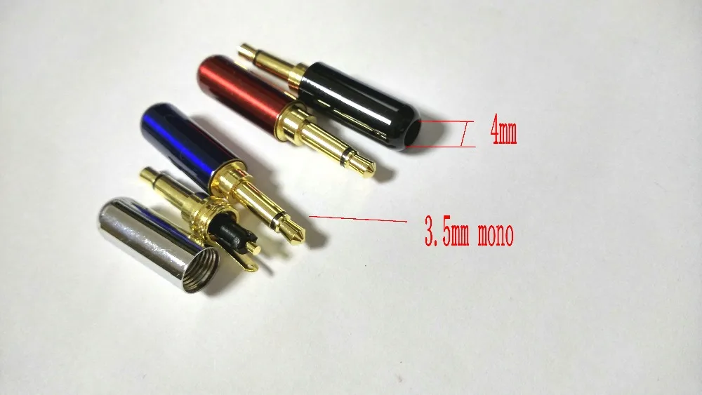 

100pcs Gold Plated Copper 1/8" 3.5mm Mono plug Audio plug soldering connector New