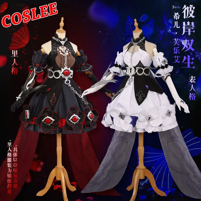 COSLEE Honkai Impact 3 Seele Vollerei Twins New Skin Version 3.5 Battle Game Suits Lolita Dress Cosplay Costume Halloween Outfit