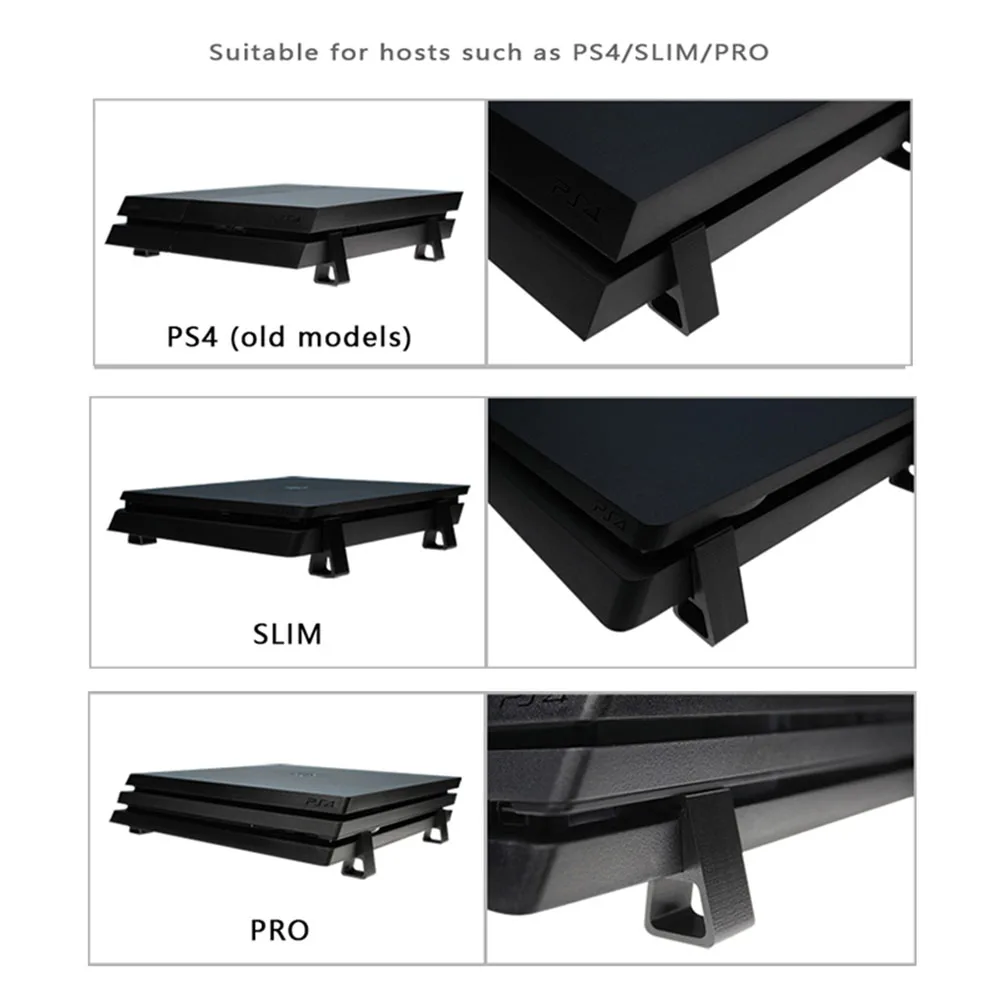 4PC Game Console Horizontal Stand Feet Holder Bracket Cooling Feet Desktop Stand For PlayStation4 PS4 Slim Pro Game Accessories