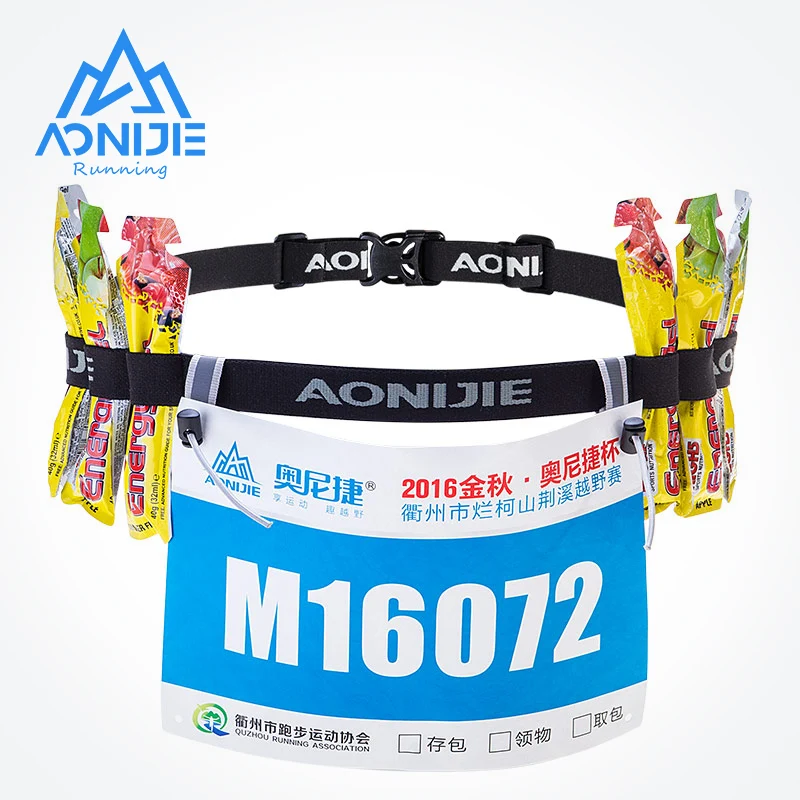 AONIJIE Unisex E4076 E4435 Running Race Number Belt Waist Pack Bib Holder For Triathlon Marathon Cycling Motor with 6 Gel Loops
