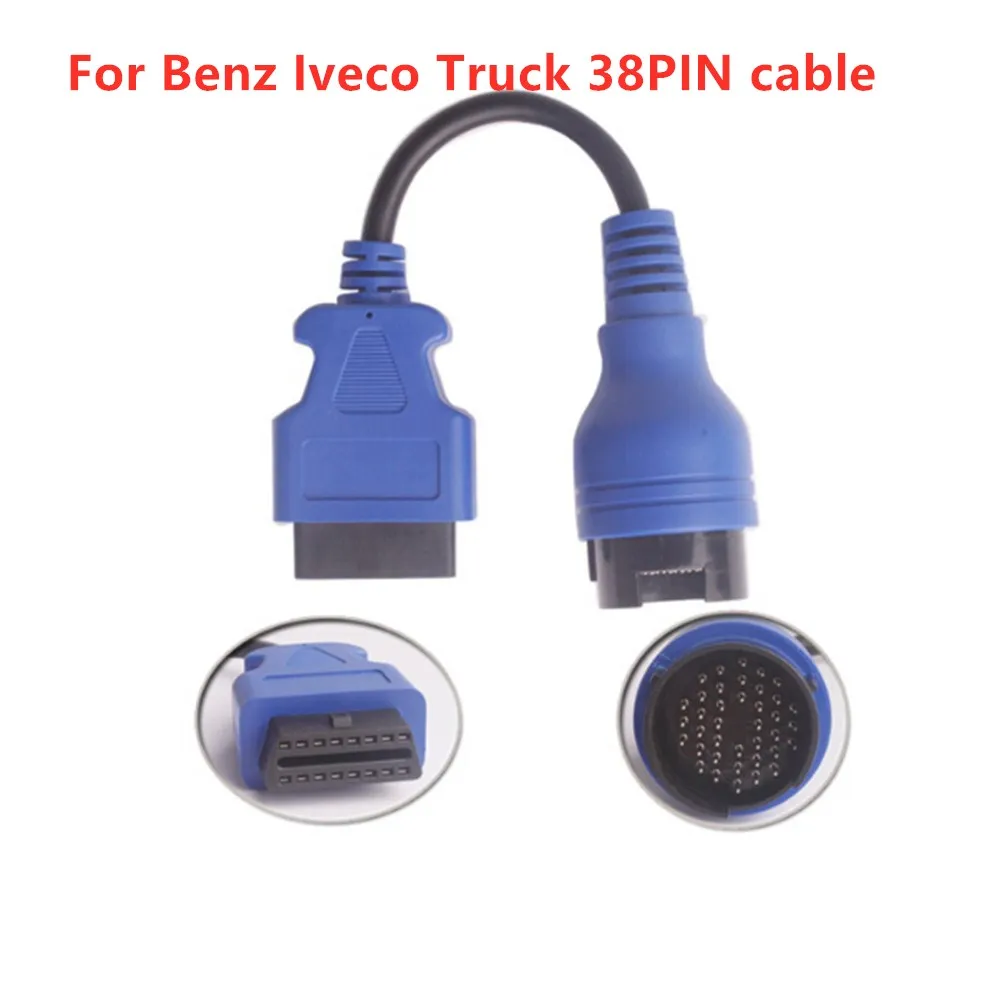 Acheheng Car Diagnostic Interface Cable IVECO 38Pin Cable OBD2 Diagnostic Adapter Connector For Benz IVECO Trucks 38 pin cable