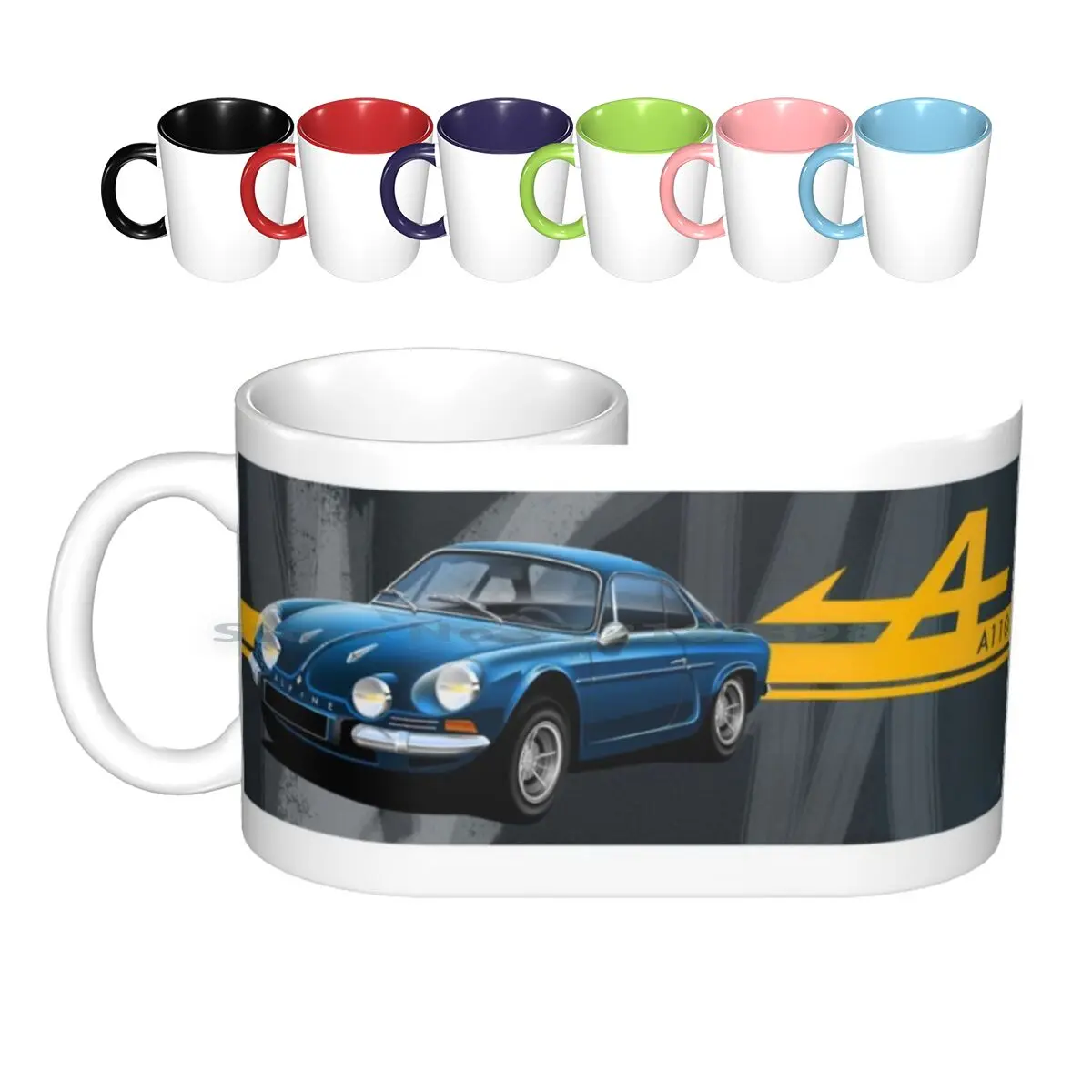 Alpine A110 klasik, Mug keramik pembungkus cangkir kopi teh susu Mobil Alpine klasik R Alpine A110 1960s Mobil