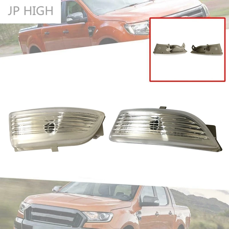 

2PCS (L&R)Wing Mirror Door Indicator Lens Turn Signal Light Cover For Ford Everest Ranger 2012- (Without Bulbs)