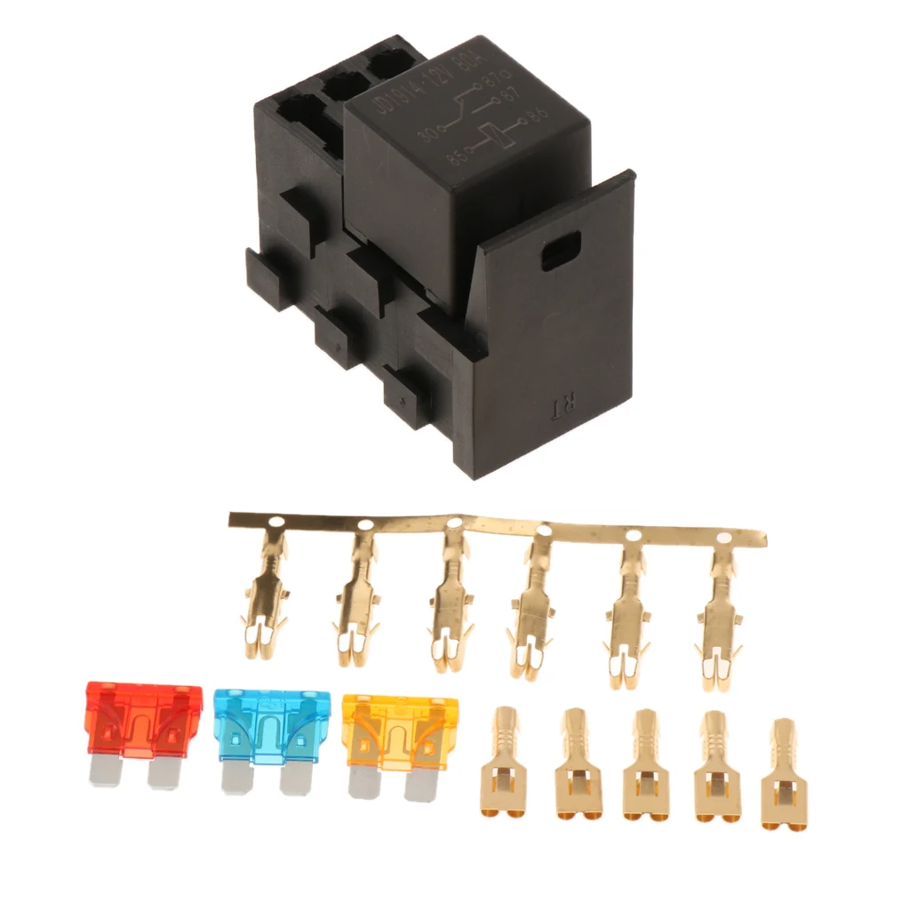 Waterproof Relay/Fuse Block for Automotive and Marine [1-Slot Relay Holder] [3-Slot Blade Fuse Holder]