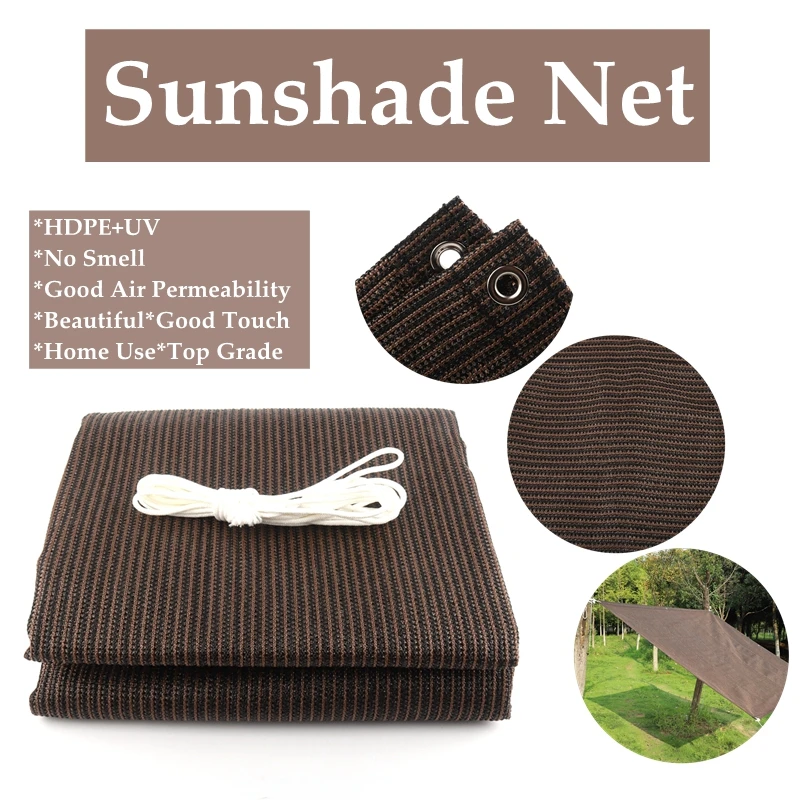 HIgh-quality Brown HDPE Anti-UV Sun Shade Net Customize Home Terrace Balcony Privacy Safety Fence Netting Canopy Sunshade Nets