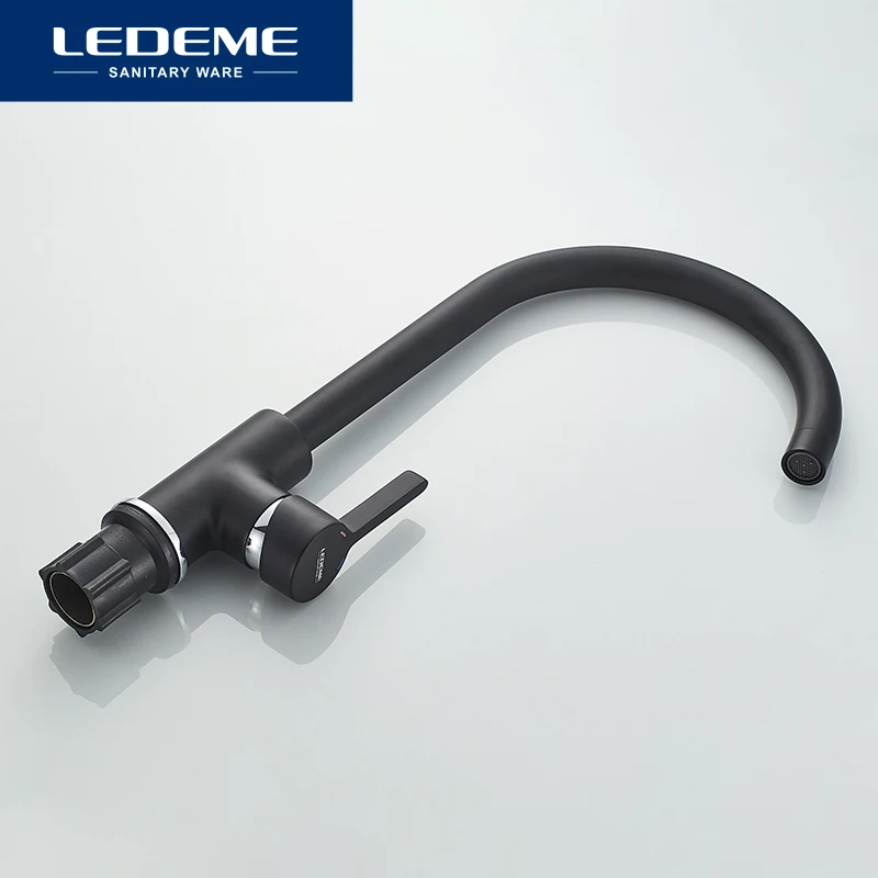 LEDEME Kitchen Faucet Outlet Pipe Tap 360 Degree Rotation Curved Classic Kitchen Sink Faucets Water Mixer Faucets Taps L4299
