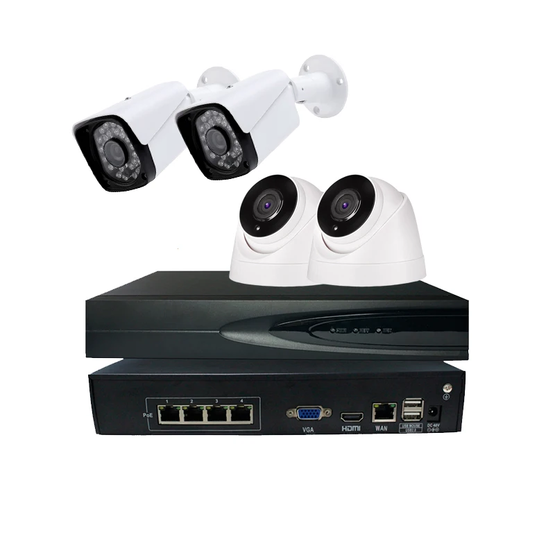 

4CH 48V POE NVR System 3MP POE Indoor and Outdoor IP Camera CCTV Home Security System