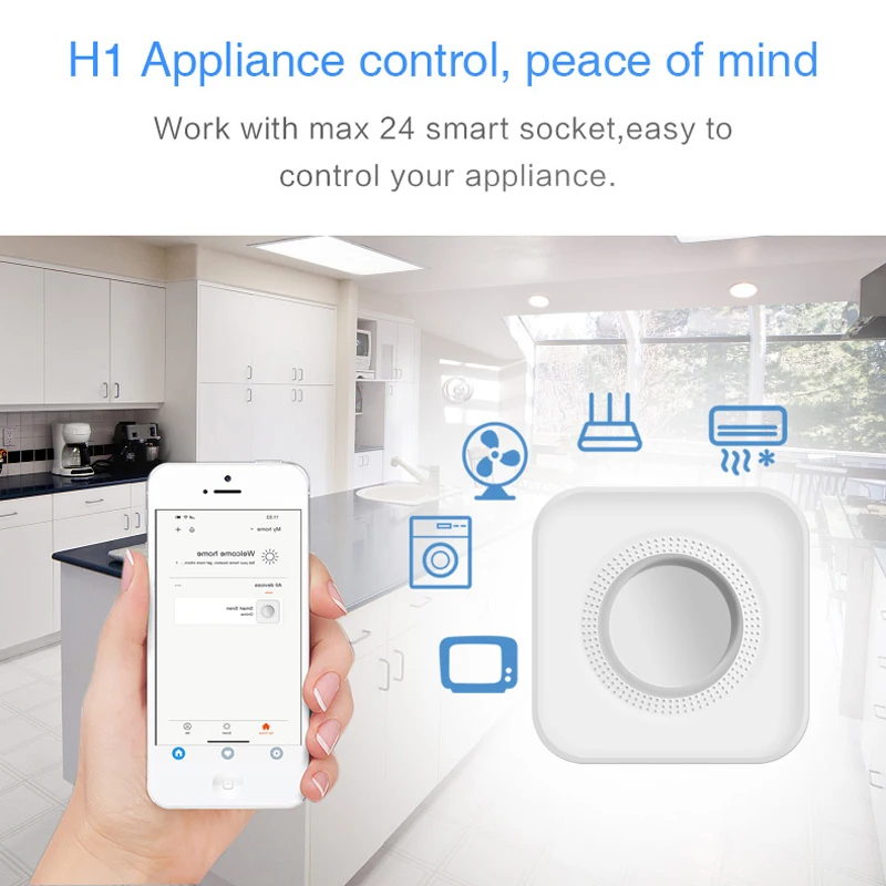 433MHz Wireless WiFi Home Security Alarm System Tuya Smart APP Strobe Siren Door Sensor PIR Smoke Detector