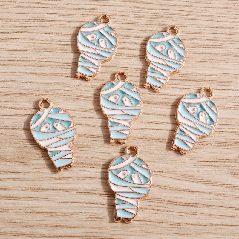 10 teile/los Halloween Charms Emaille Nette Kürbis Fledermaus Geister Charms Anhänger für Schmuck Machen Halsketten Ohrringe DIY Handwerk Versorgung – Detail 15