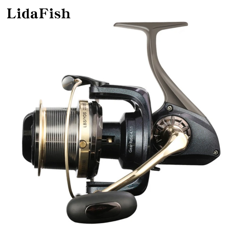 2022 New 4.1:1 Distant Spinning Wheel 12KG Max Drag Metal CNC Rocker Rock Fishing Reel 8000 10000 12000 HP/HS S