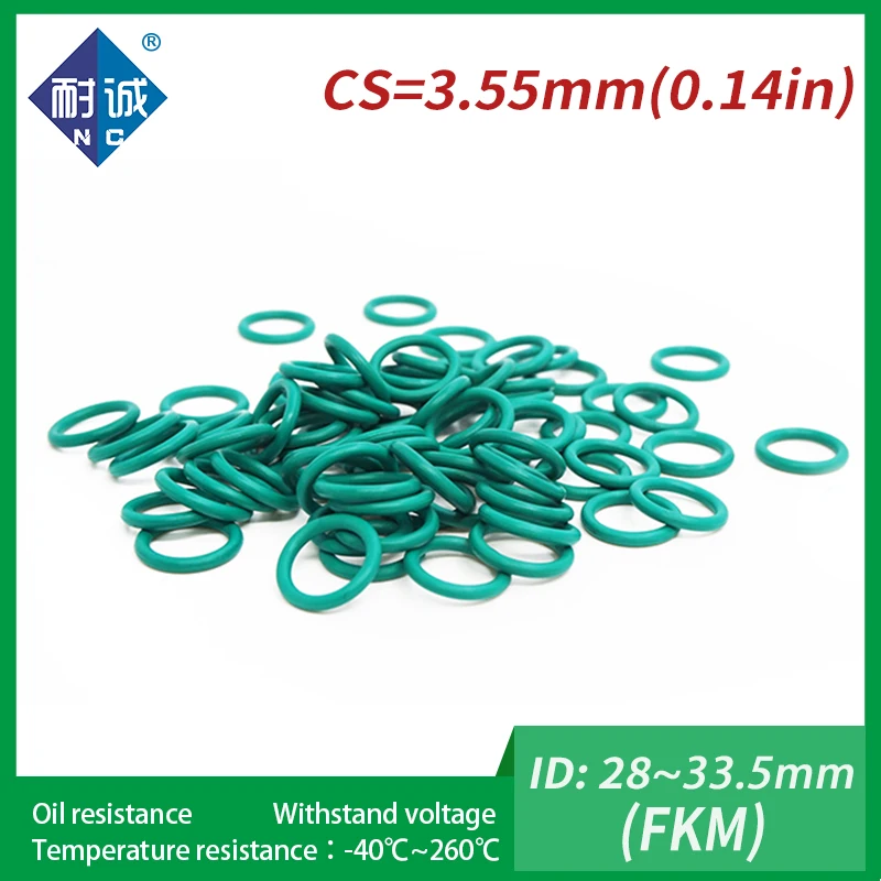 

2PCS/lot Rubber Ring FKM O ring Seals Thickness 3.55mm ID28/28.7/30/30.7/31.5/32.5/33.5mm Rubber O-Rings Fuel Washer