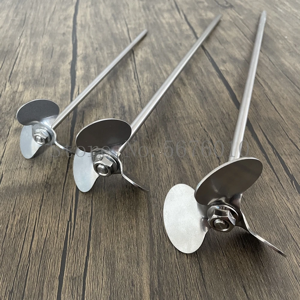 1set DIA 40mm to 120mm lab stainless steel stir blade paddle,Three - blade paddle with stirring rod