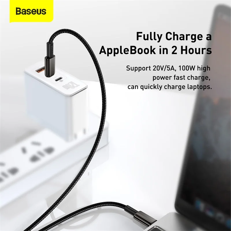 Baseus 100W USB C To USB Type C Cable USB-C Fast Charge Data Wire USBC Type-C PD Cable For MacBook iPad Xiaomi Mi 10 Pro Samsung