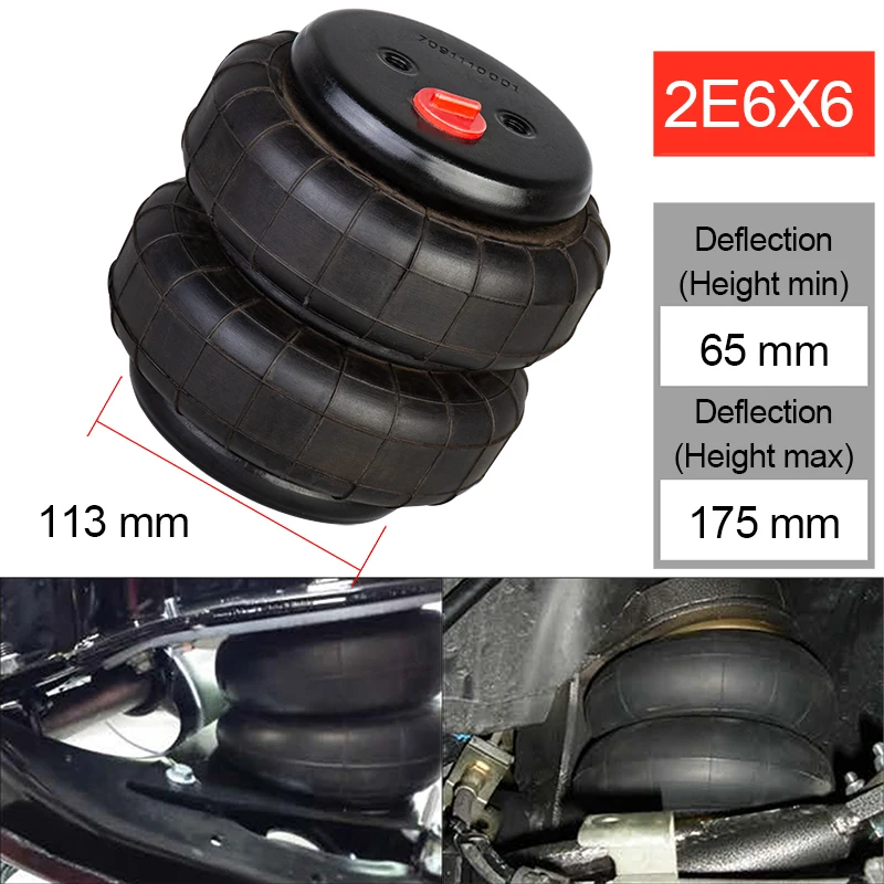 Bolsa de suspensión neumática de FD70-13, resorte de aire de goma de doble convoluta/amortiguador de airbag, 2E6X6, 2 uds.