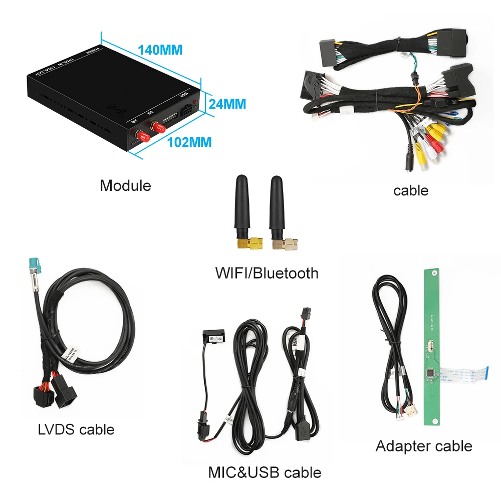 Wireless Carplay Android Auto For A4 A4L A5 S5 A6 A7 Q2 Q3 Q5 Q7 A1 A3 MMI System Mirror Link USB Siri Voice Command Module Box